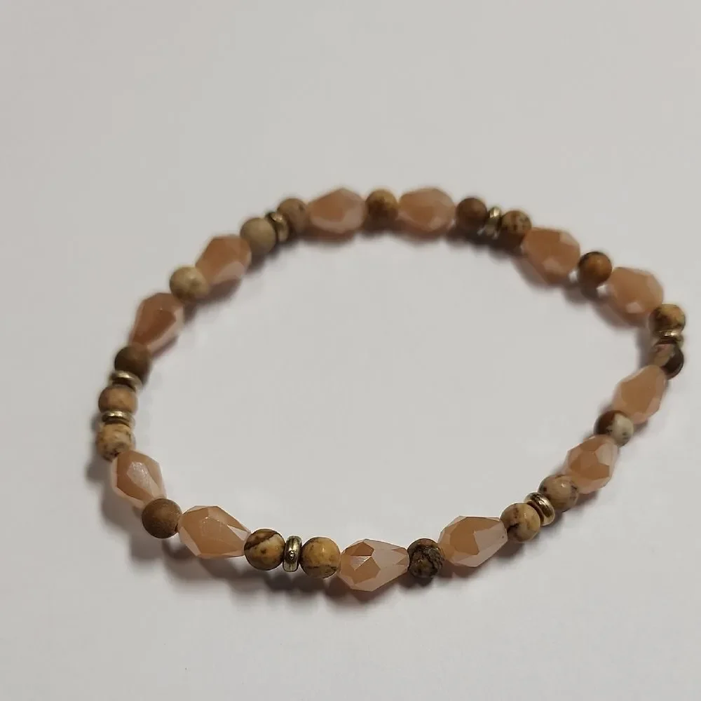 Elegant Beaded Bracelet With Semi Precious Stones
